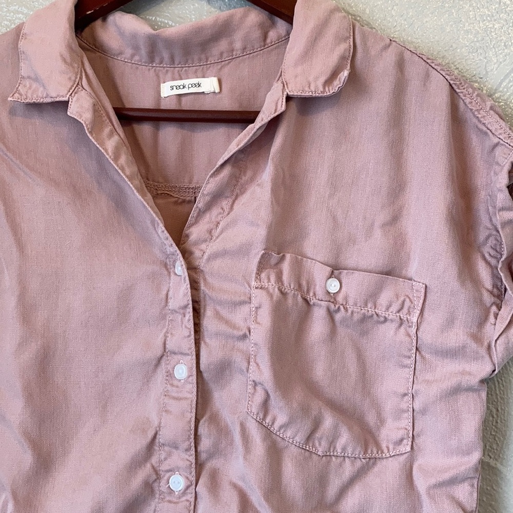 dusty pink blouse